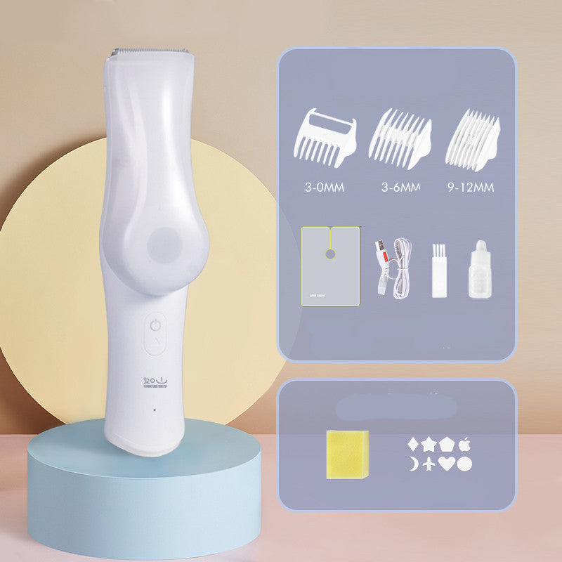 Baby Electric Vacuum Hair Trimmer Clipper USB Rechargeable Ceramic Cutter IPX7 Waterproof Baby Low Noise Hair Trimmer - Crownie 0 Flagship White / USB