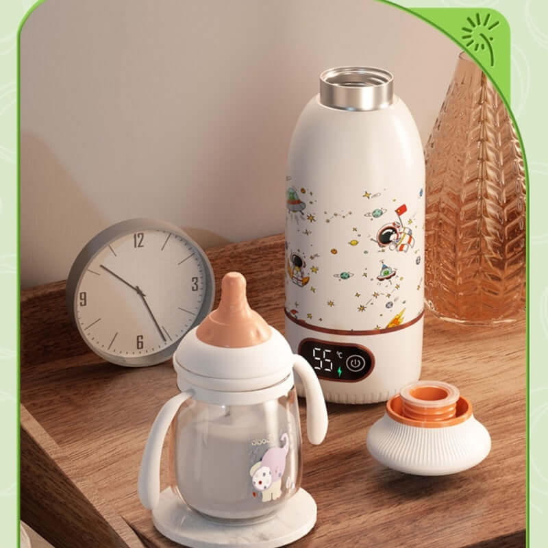 Line Portable Thermal Flask Water Cup Insulation Milk Modulator Baby - Crownie 0 White