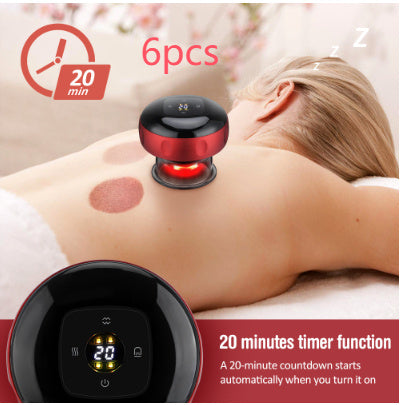 Electric Vacuum Cupping Massage Body Cups Anti-Cellulite Therapy Massager For Body Electric Guasha Scraping Fat Burning Slimming - Crownie 0 Red 6pcs / 6speed charging / USB