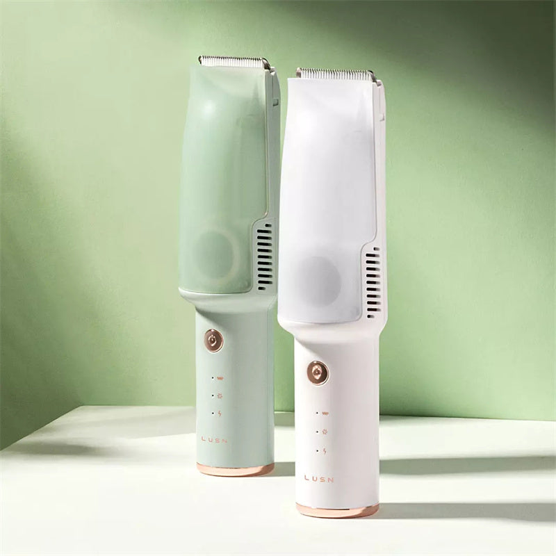 Baby Electric Vacuum Hair Trimmer Clipper USB Rechargeable Ceramic Cutter IPX7 Waterproof Baby Low Noise Hair Trimmer - Crownie 0 Flagship White / USB