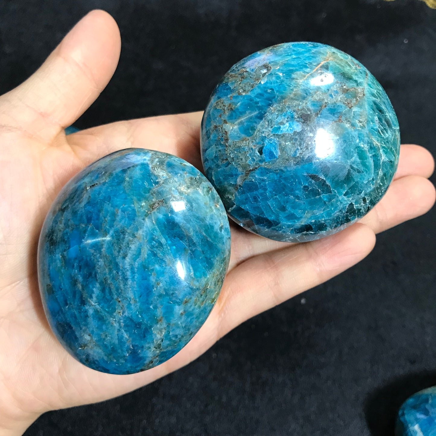 Natural blue apatite stone sphere crystal reiki healing ball - Crownie 0 5x6cm