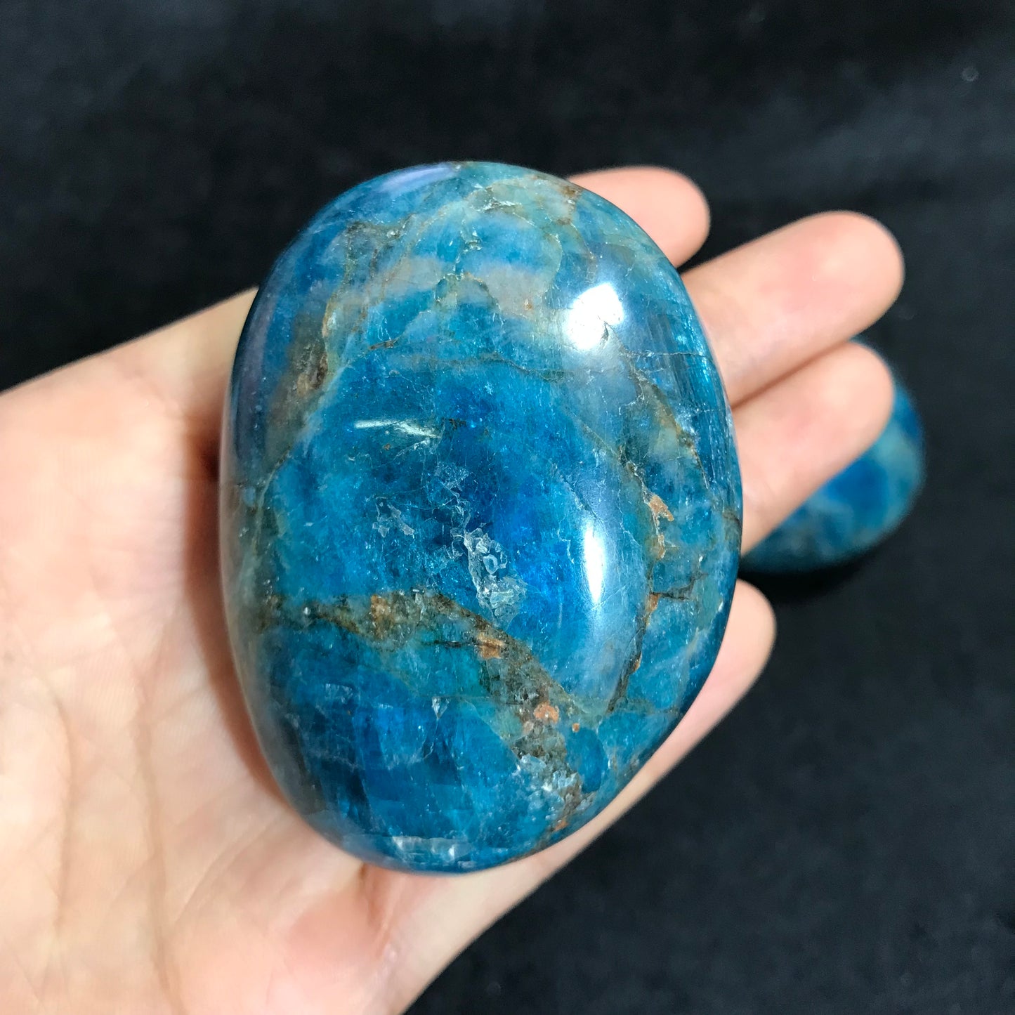 Natural blue apatite stone sphere crystal reiki healing ball - Crownie 0 5x6cm