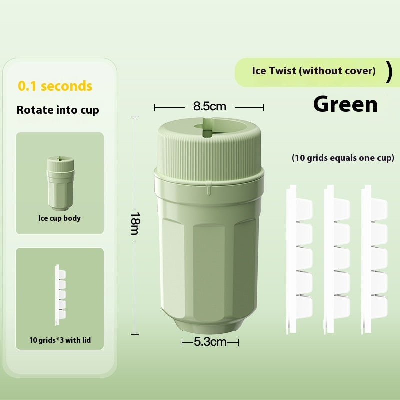 Twisting Ice Cup Rotating Release Ice Cube Trays Rotation With Cover Ice Block Mold For Freezer Home Refrigerator Storage - Crownie 0 Green
