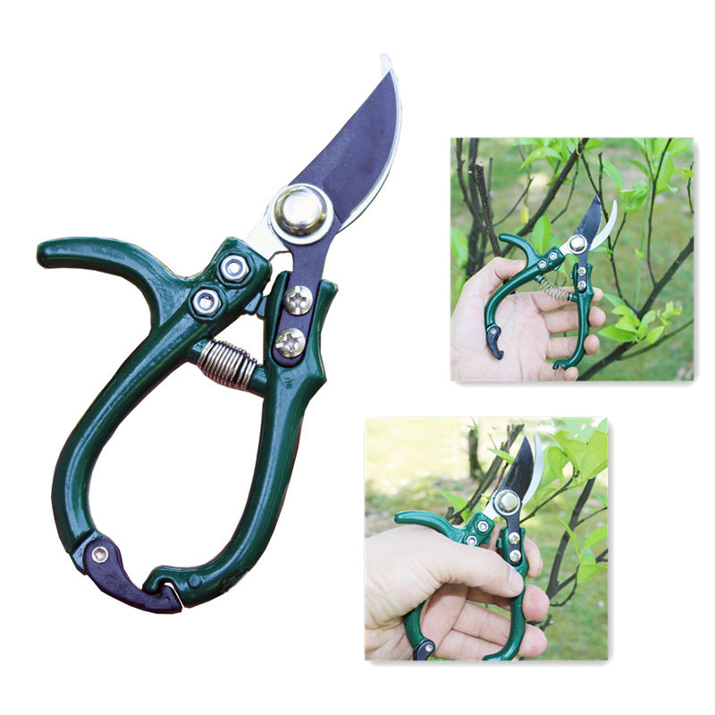Multifunctional Garden Scissors Pruning Shears Manual With Safety Buckle Stainless Steel Spring Gardening Pruning Shear Branch Plant Cutter - Crownie 0 New curved mouth / 1PCS