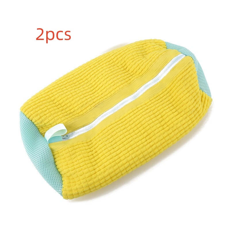 Shoes Laundry Bag Shoe Wash Bag For Washing Machine Reusable Zipper Shoe Washing Bag Sneaker Tennis Shoe Cleaner Kit Remove Dirt - Crownie 0 Yellow / 39x19CM / 2PCS