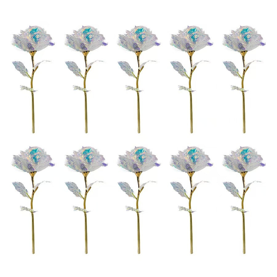 Colorful White Roses Artificial Flower Gift