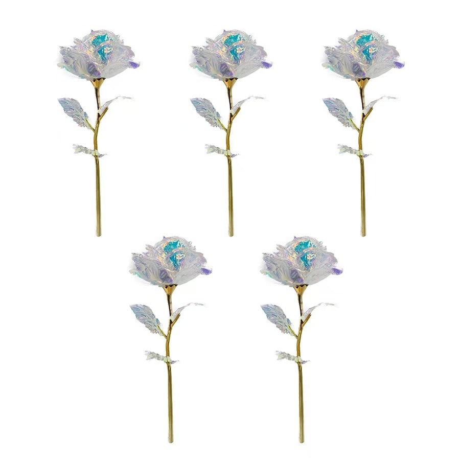Colorful White Roses Artificial Flower Gift