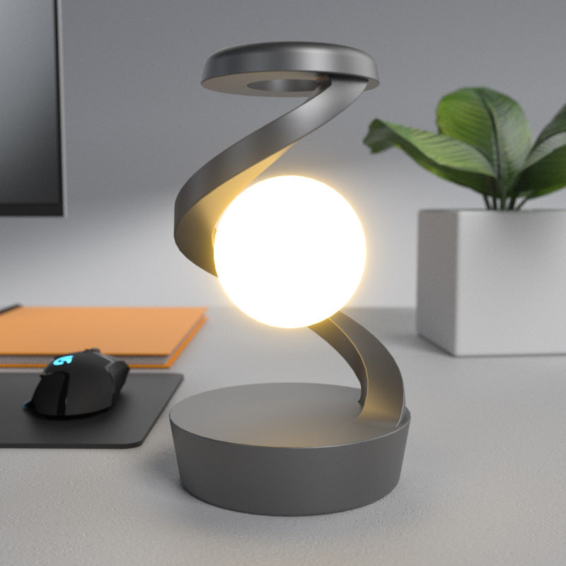 Rotating Moon Desk Lamp With Phone Wireless Charging Sensor Control Table Lamps Decorative Desktop Lamp Small Night Lamp Home Decor - Crownie 0 Gray Basic Style