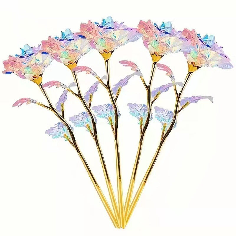 Colorful White Roses Artificial Flower Gift