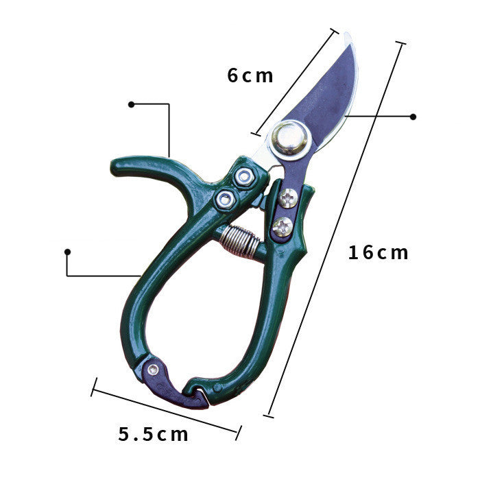 Multifunctional Garden Scissors Pruning Shears Manual With Safety Buckle Stainless Steel Spring Gardening Pruning Shear Branch Plant Cutter - Crownie 0 New curved mouth / 1PCS