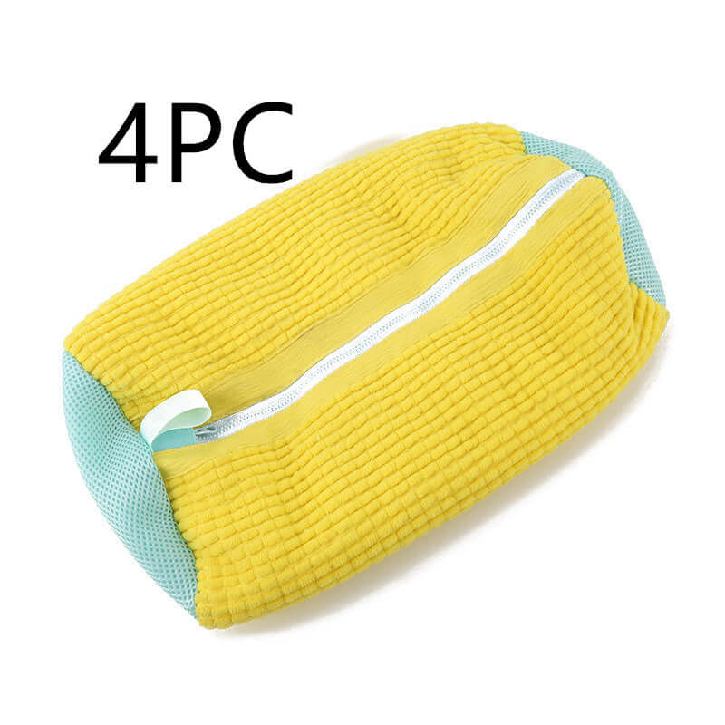 Shoes Laundry Bag Shoe Wash Bag For Washing Machine Reusable Zipper Shoe Washing Bag Sneaker Tennis Shoe Cleaner Kit Remove Dirt - Crownie 0 Yellow / 39x19CM / 4PCS