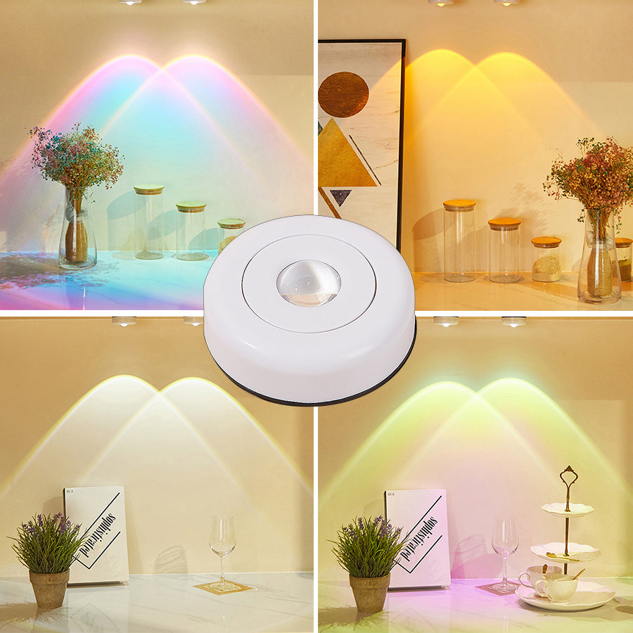 Led Lights Wireless Closet Kitchen Lights Under Furniture Battery Powered Sunset Nightlight Wall Lamp Bedroom Decoration Cabinet - Crownie 0 Rainbow