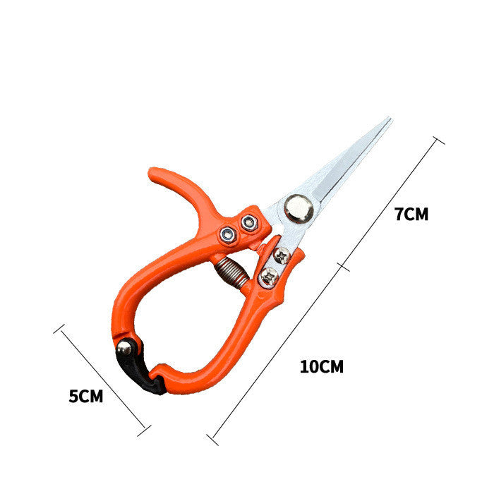 Multifunctional Garden Scissors Pruning Shears Manual With Safety Buckle Stainless Steel Spring Gardening Pruning Shear Branch Plant Cutter - Crownie 0 New curved mouth / 1PCS