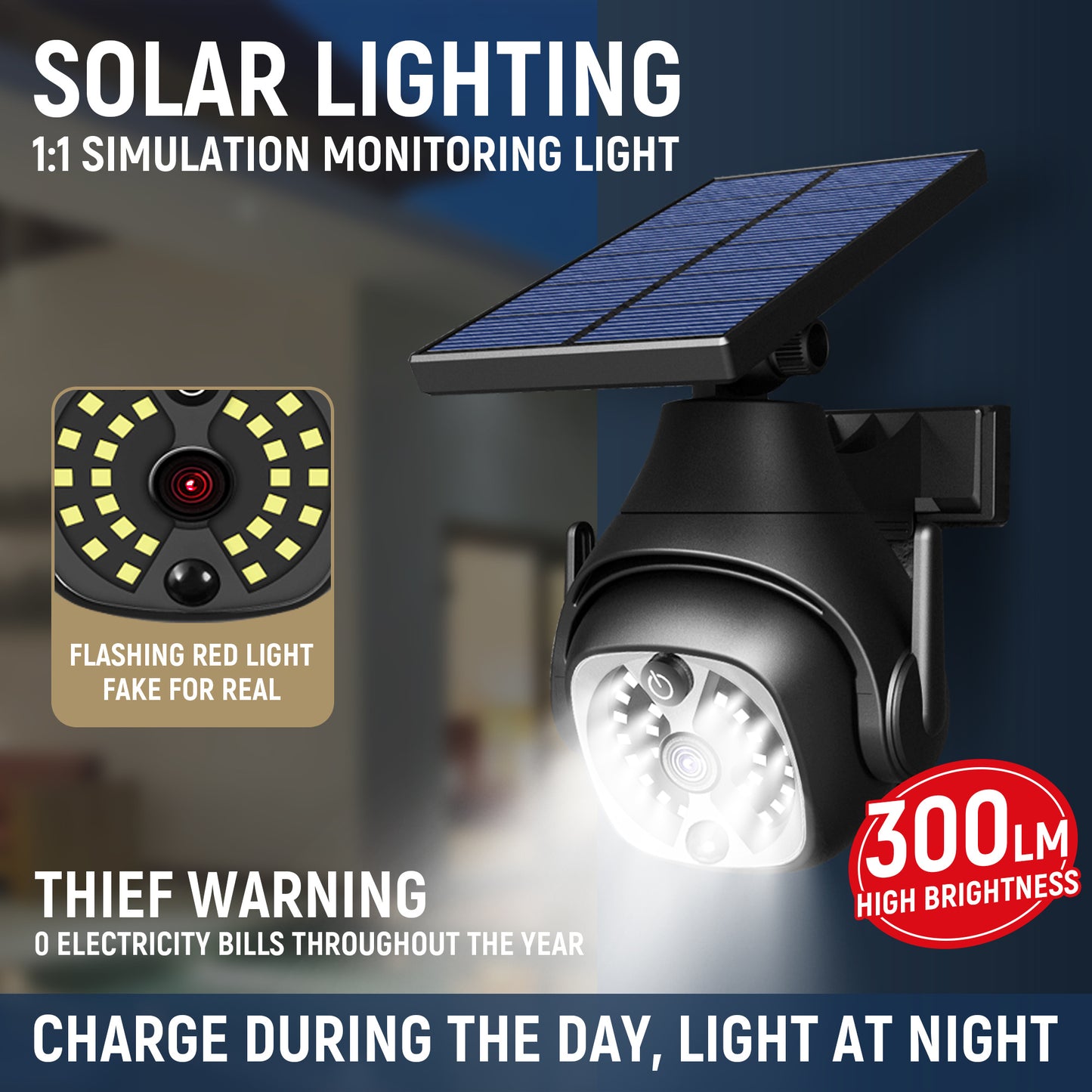Solar Powered Outdoor Courtyard Lights + Human Sensor