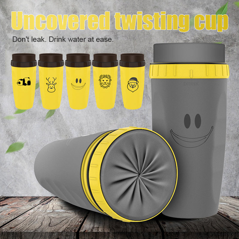 No Cover Twist Cup Travel Portable Cup Double Insulation Tumbler Straw Sippy Water Bottles Portable For Children Adults - Crownie 0 1style / 201to300ML