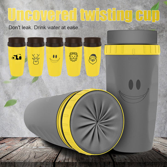 No Cover Twist Cup Travel Portable Cup Double Insulation Tumbler Straw Sippy Water Bottles Portable For Children Adults - Crownie 0 1style / 201to300ML