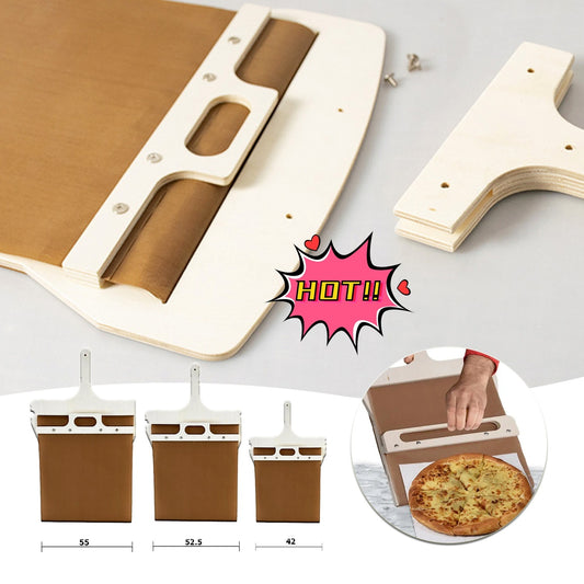 3 Sizes Sliding Pizza Peel Shovel Storage Board Pala Pizza Scorrevole Wooden Handle Transfer Pizza Kitchen Gadgets - Crownie 0 Log / 55x35