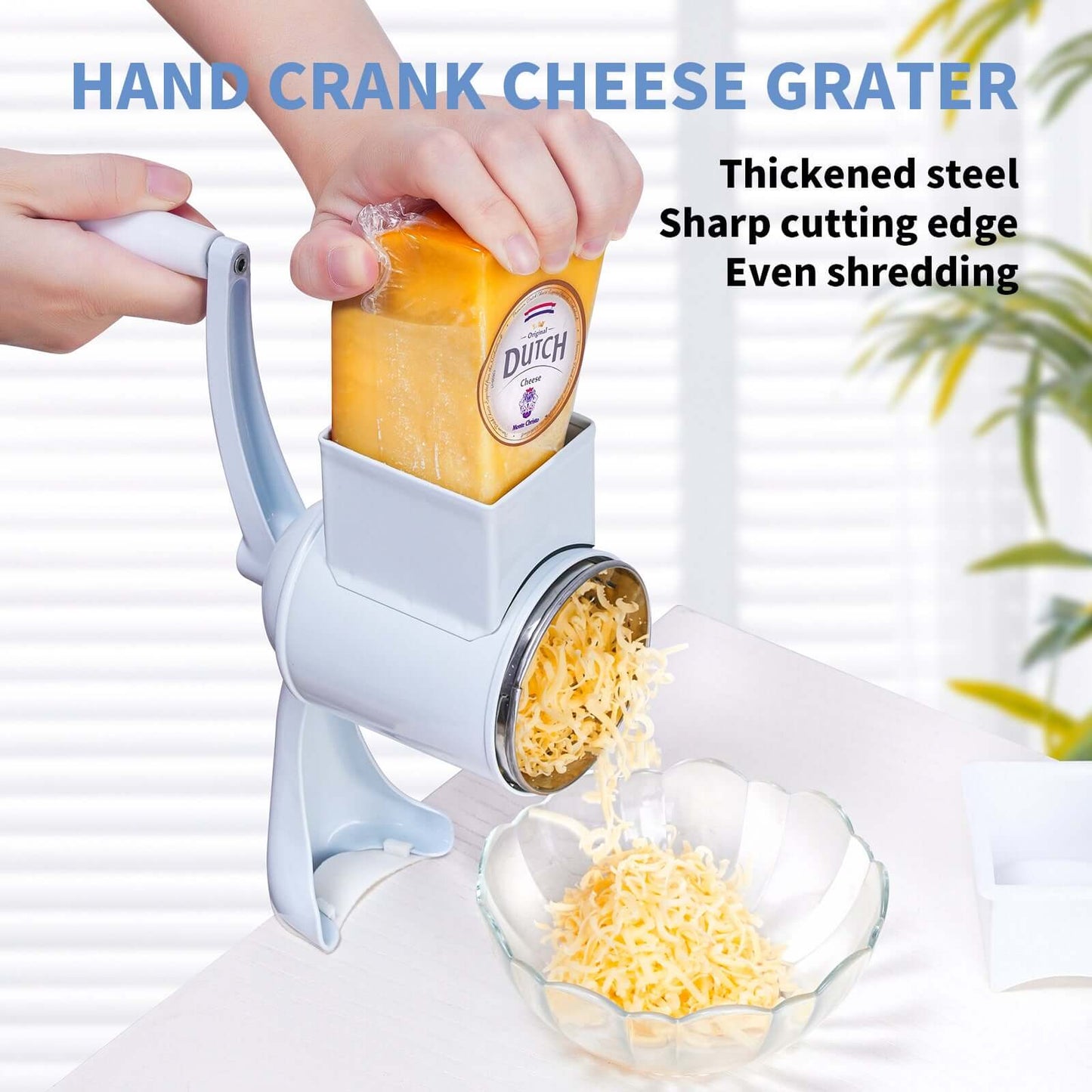 Hand-Cranked Peanut Grinder & Cheese Shredder - Crownie 0 160 Double Knife Red