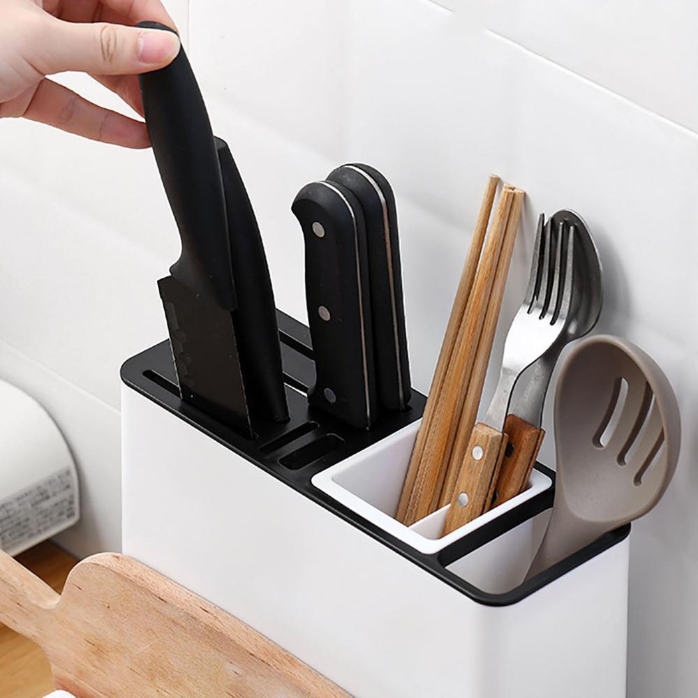 Tableware Storage Holders Kitchen Knife Plastic Storages Racks For Kitchen Convenience Cabinet Kitchen Gadgets - Crownie 0 White