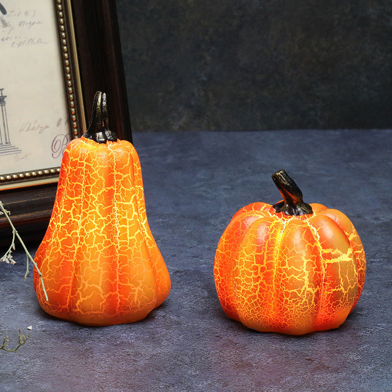 New Halloween Pumpkin Lantern Simulation Pumpkin LED Candle Lamp Resin Luminous Pumpkin - Crownie 0 Pumpkin / 3pcs set