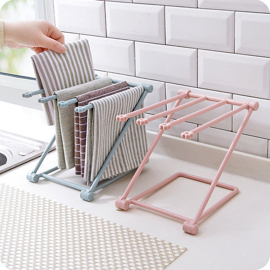 Foldable Dishcloth Shelf Kitchen Accessories Gadget Organizer - Crownie 0 Pink