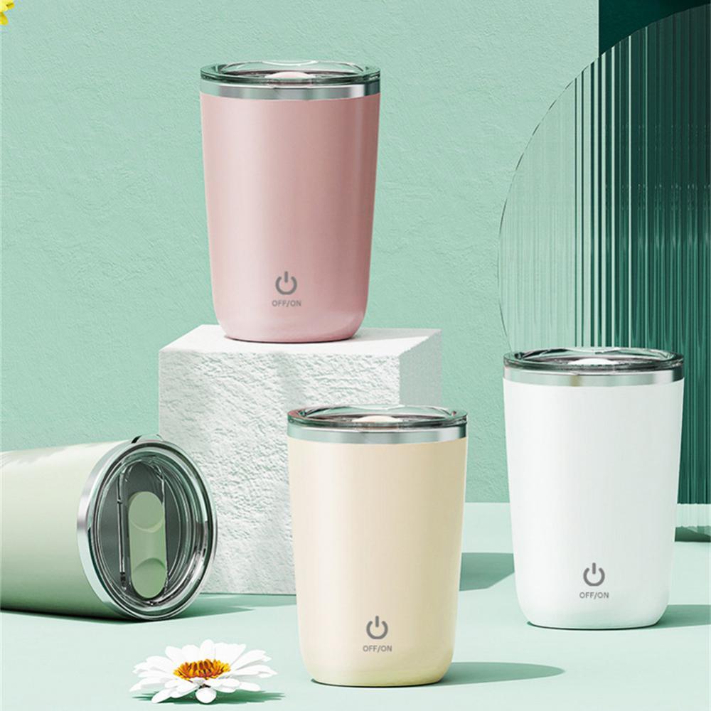 350ml Automatic Self Stirring Mug Coffee Milk Juice Mixing Cup Electric Stainless Steel Lazy Rotating Mug Magnetic Stirring Cup Kitchen Gadgets - Crownie 0 Beige / 350ml