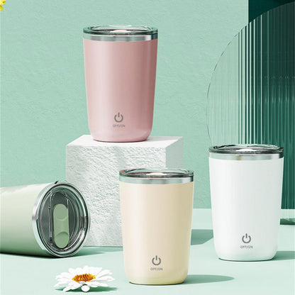 350ml Automatic Self Stirring Mug Coffee Milk Juice Mixing Cup Electric Stainless Steel Lazy Rotating Mug Magnetic Stirring Cup Kitchen Gadgets - Crownie 0 Beige / 350ml