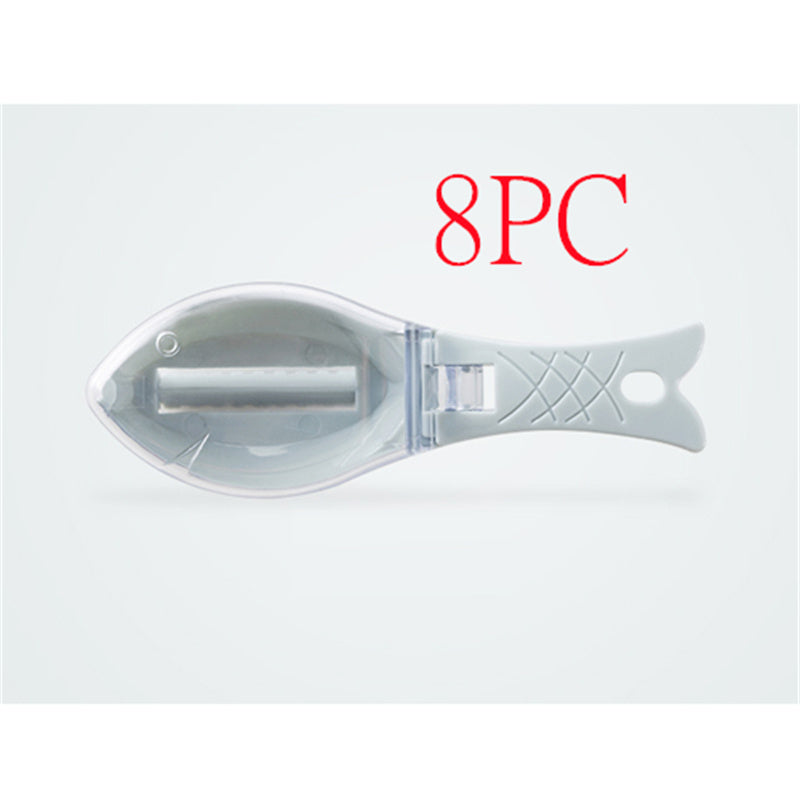 Fish Skin Brush Scraping Fish Scale Brush Grater Quick Disassembly Fish Knife Cleaning Peeling Skin Scraper Scraper Fish Scaler Kitchen Tools - Crownie 0 16x5.5x4.2cm / blue