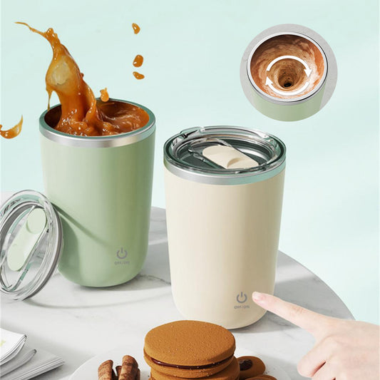 350ml Automatic Self Stirring Mug Coffee Milk Juice Mixing Cup Electric Stainless Steel Lazy Rotating Mug Magnetic Stirring Cup Kitchen Gadgets - Crownie 0 Beige / 350ml