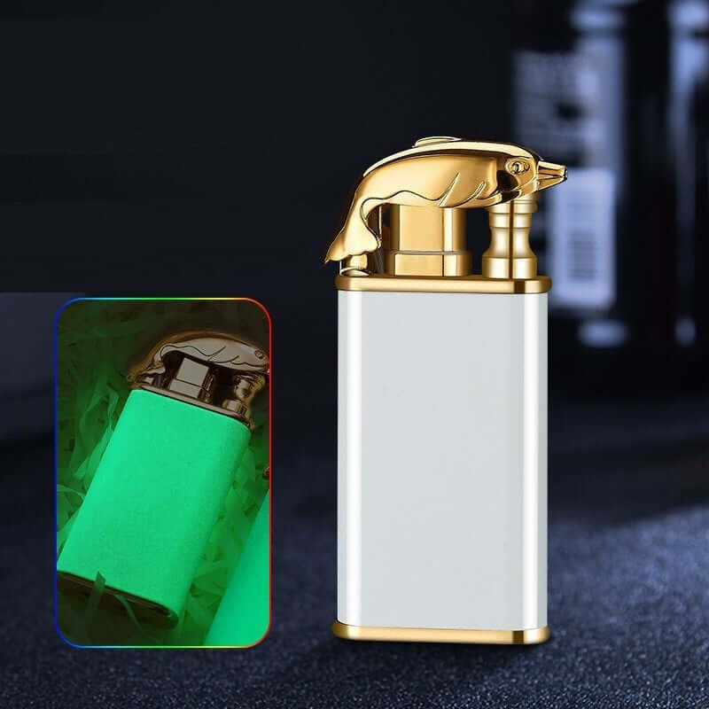 Creative Blue Flame Lighter - Crownie 0 White dolphin luminous / 1PCS