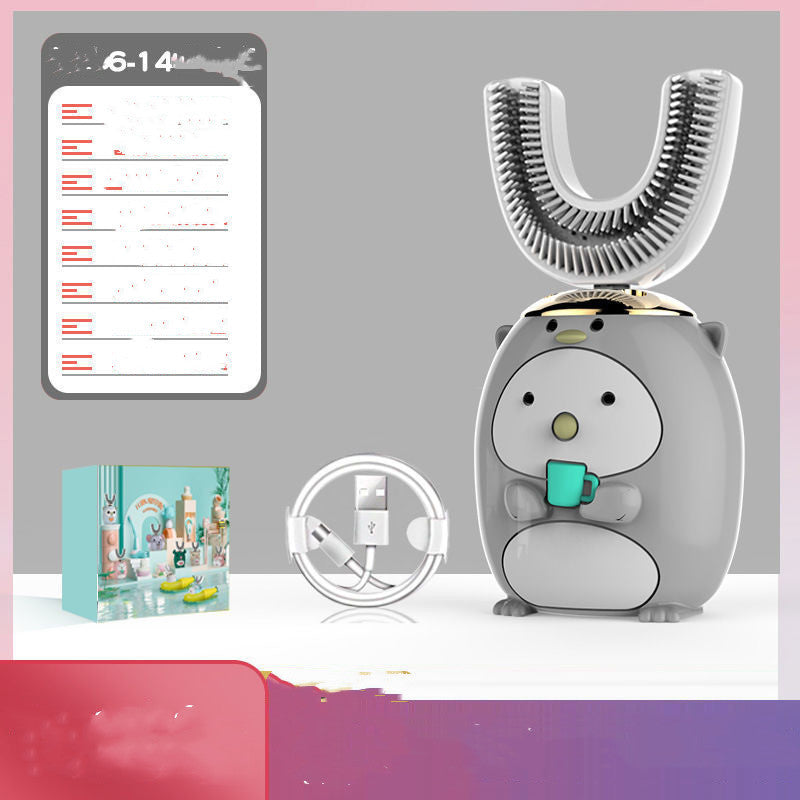 Silicon USB Automatic Ultrasonic Teeth Tooth Brush Cartoon Pattern - Crownie 0 Grey Childrens Edition / USB
