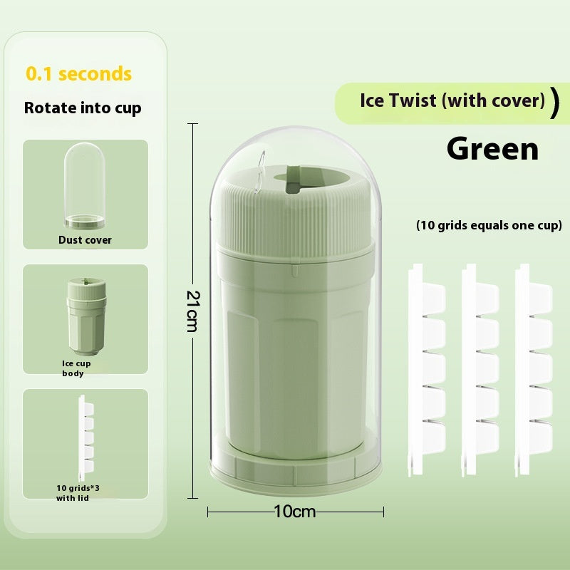Twisting Ice Cup Rotating Release Ice Cube Trays Rotation With Cover Ice Block Mold For Freezer Home Refrigerator Storage - Crownie 0 Green With Cover