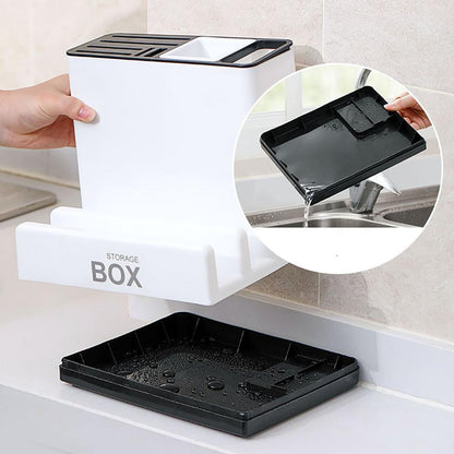 Tableware Storage Holders Kitchen Knife Plastic Storages Racks For Kitchen Convenience Cabinet Kitchen Gadgets - Crownie 0 White
