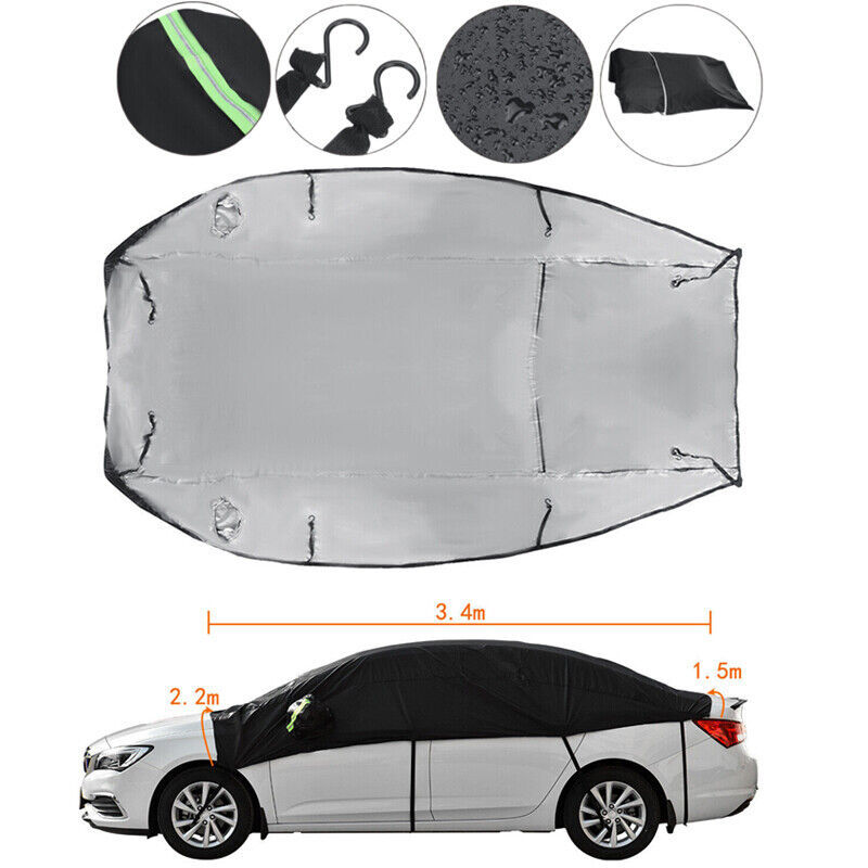 HalfCarCoverTopRoofWaterproofOutdoorSunUVRainProtectionUniversal