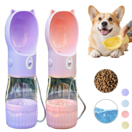 2 In 1 Portable Pets Feeder with  Drinking Bowl & Food Container
