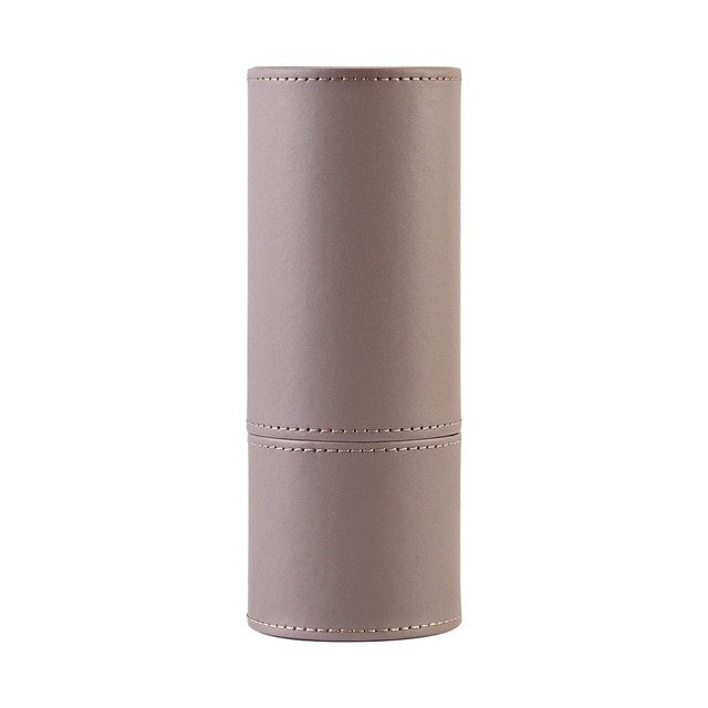 PU Round Cosmetic Brush Container Cosmetic Tool Cosmetic Brush - Crownie 0 Grey