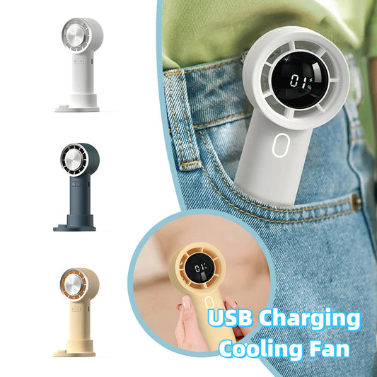 New High Speed Hand Held Fan Cooler Portable Air Conditioner Portable Fan Rechargeable Mini Air Conditioner - Crownie 0 Cold Compress Beige / 60x150x63mm