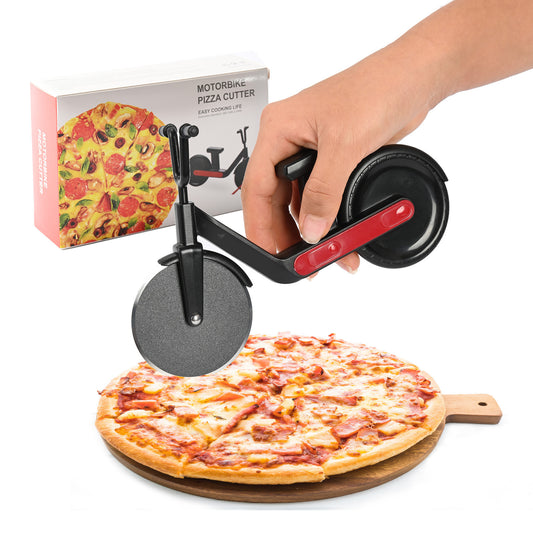 Creative Stainless Steel Pizza Wheel Rolling Dough Cutter Pasta Cookie Fondant Cutter Kitchen Baking Cooking Accessories - Crownie 0 Color Box Package / Red