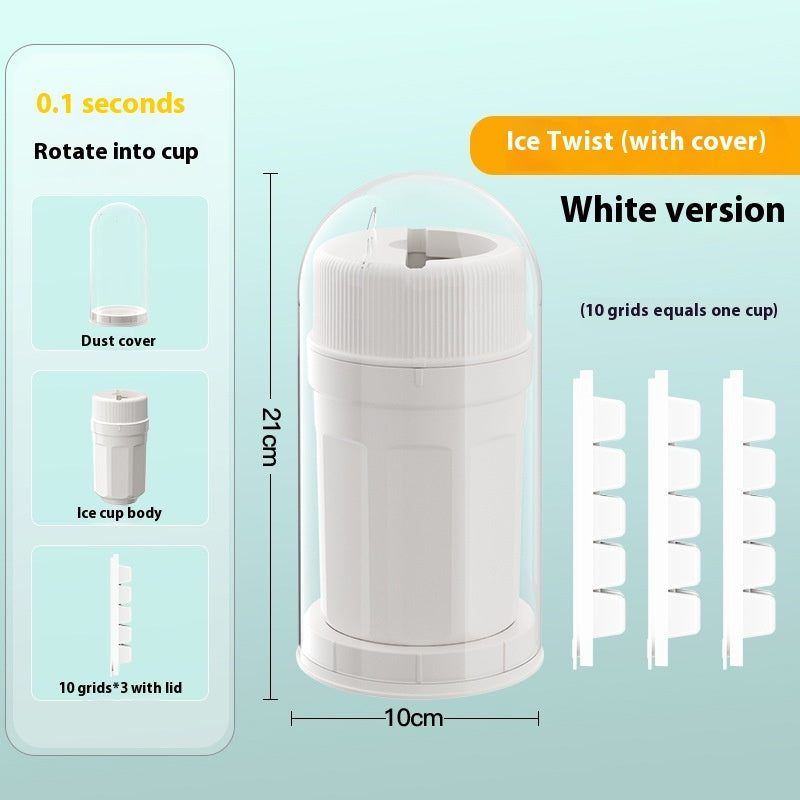 Twisting Ice Cup Rotating Release Ice Cube Trays Rotation With Cover Ice Block Mold For Freezer Home Refrigerator Storage - Crownie 0 White With Cover