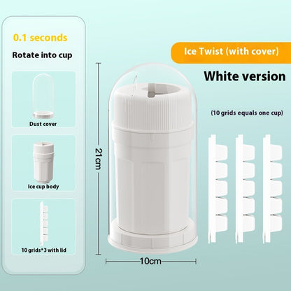 Twisting Ice Cup Rotating Release Ice Cube Trays Rotation With Cover Ice Block Mold For Freezer Home Refrigerator Storage - Crownie 0 White With Cover