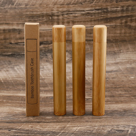 Toothbrush Bamboo Tube Portable Travel Bamboo Pipe B & B Disposable Box Travel Tube - Crownie 0 Children's Bamboo 16cm