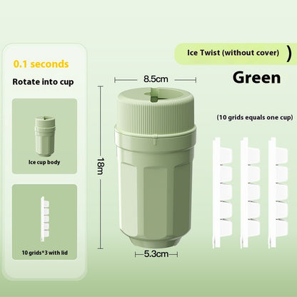 Twisting Ice Cup Rotating Release Ice Cube Trays Rotation With Cover Ice Block Mold For Freezer Home Refrigerator Storage - Crownie 0 Green