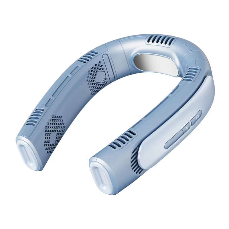 Semiconductor Refrigeration Five Fan Hanging Neck Fan - Crownie 0 Blue / USB
