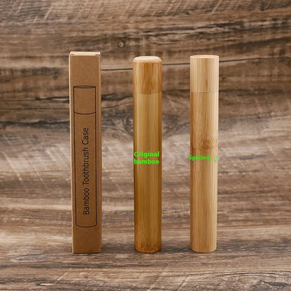 Toothbrush Bamboo Tube Portable Travel Bamboo Pipe B & B Disposable Box Travel Tube - Crownie 0 Children's Bamboo 16cm