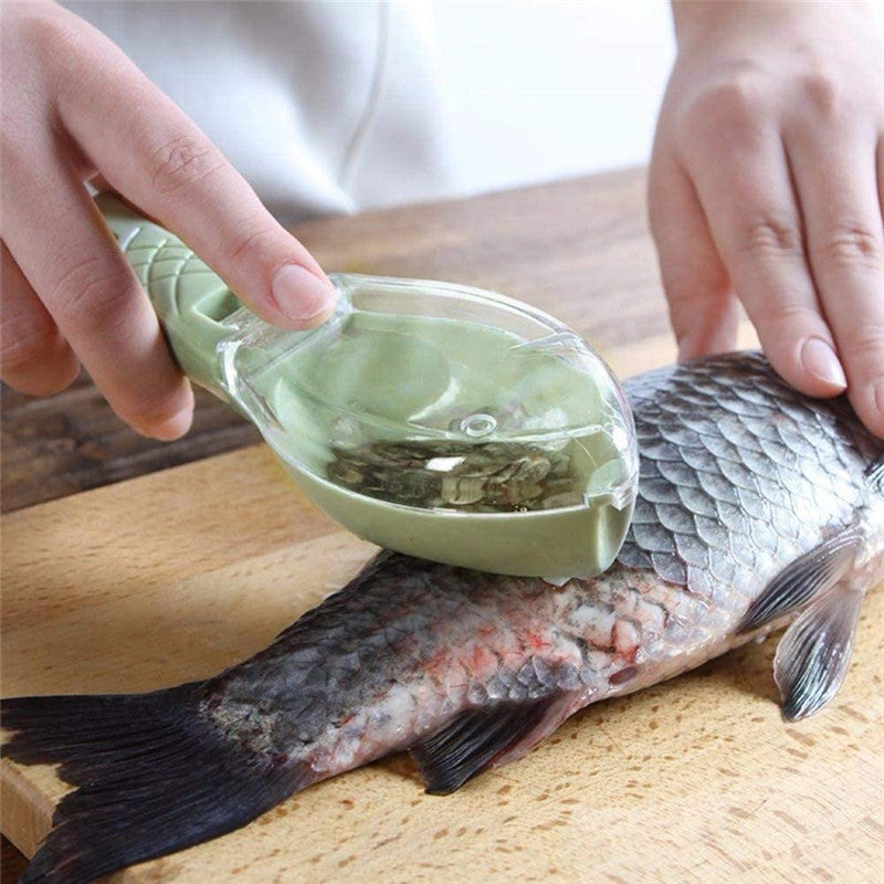 Fish Skin Brush Scraping Fish Scale Brush Grater Quick Disassembly Fish Knife Cleaning Peeling Skin Scraper Scraper Fish Scaler Kitchen Tools - Crownie 0 16x5.5x4.2cm / green