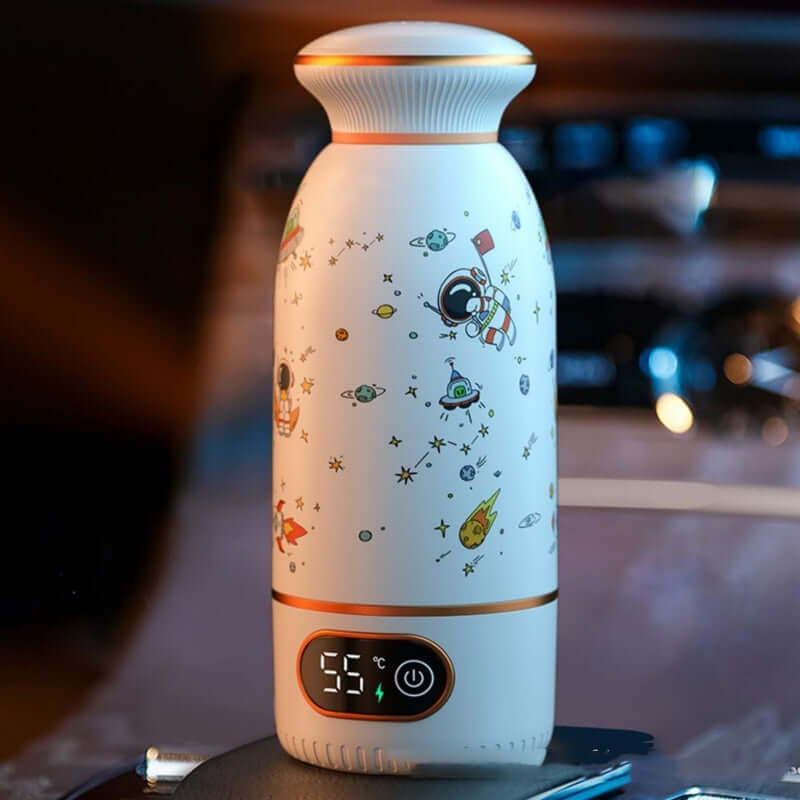 Line Portable Thermal Flask Water Cup Insulation Milk Modulator Baby - Crownie 0 White