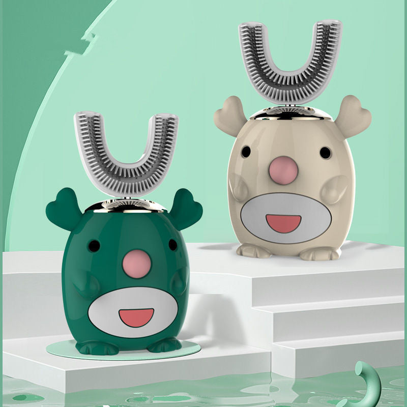 Silicon USB Automatic Ultrasonic Teeth Tooth Brush Cartoon Pattern - Crownie 0 Grey Childrens Edition / USB