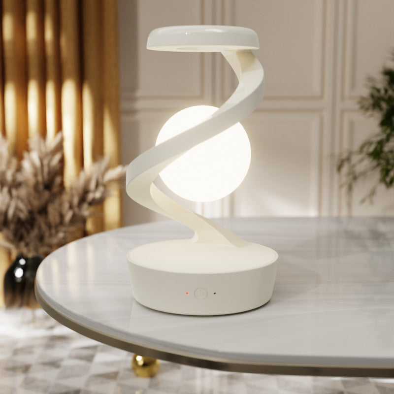 Rotating Moon Desk Lamp With Phone Wireless Charging Sensor Control Table Lamps Decorative Desktop Lamp Small Night Lamp Home Decor - Crownie 0 White Wireless Charger Style