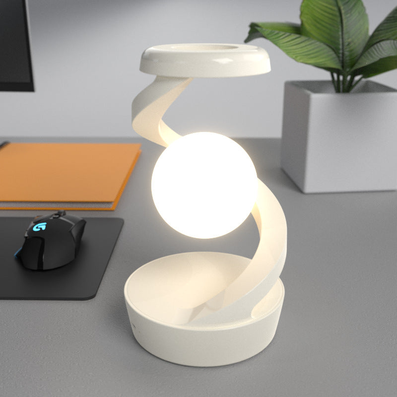 Rotating Moon Desk Lamp With Phone Wireless Charging Sensor Control Table Lamps Decorative Desktop Lamp Small Night Lamp Home Decor - Crownie 0 White Basic Style