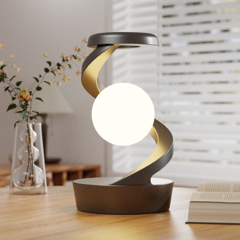 Rotating Moon Desk Lamp With Phone Wireless Charging Sensor Control Table Lamps Decorative Desktop Lamp Small Night Lamp Home Decor - Crownie 0 Gray Basic Style